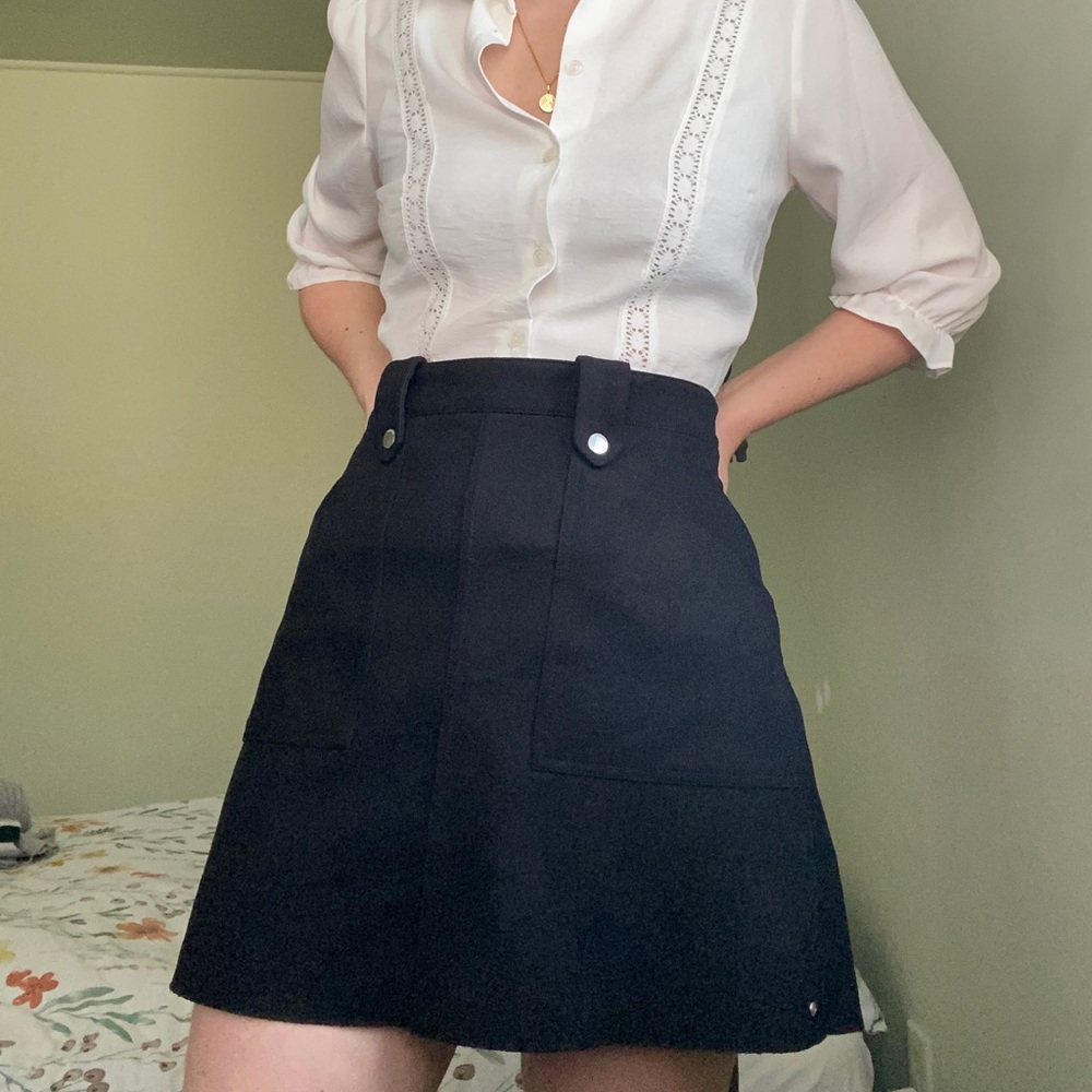 Black suede skirt